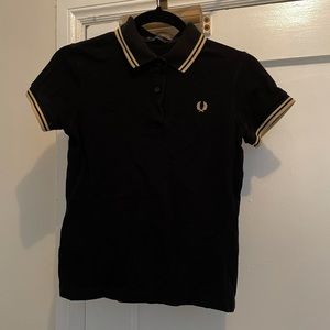 Women’s Fred Perry polo black with gold detailing
